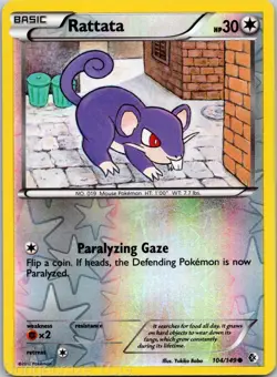 Rattata 104/149 Common Boundaries Crossed Pokemon Reverse Holo NM - Image 1