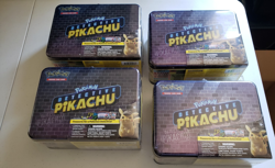 4x NEW SEALED Pokemon TCG Detective Pikachu Collector Treasure Chest Lunch Box - Image 1