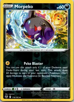 Morpeko 116/195 Uncommon Silver Tempest Reverse Holo Near Mint - Image 1