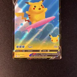 Pikachu V Surfing Pikachu 2021 Pokemon Celebrations 008/025 Full Art Holo - Image 4