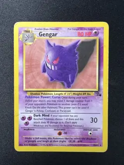 Vintage Gengar 20/62 Fossil Pokemon Card TCG Non-Holo Rare 1999 - Image 1