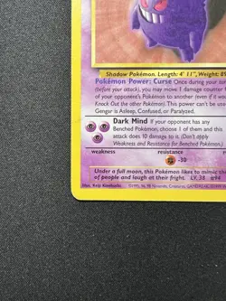 Vintage Gengar 20/62 Fossil Pokemon Card TCG Non-Holo Rare 1999 - Image 5