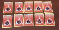 Lot of 10 Base Set Fire Energy Cards Pokemon TCG - Image 1