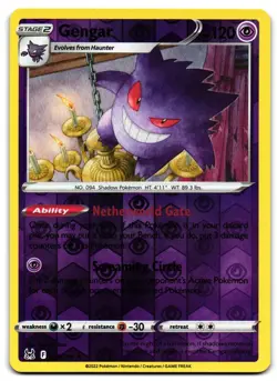 Gengar 066/196 - 🌊 Lost Origin Rare Pokemon TCG Reverse Holo 🖤 - M/LP - Image 1