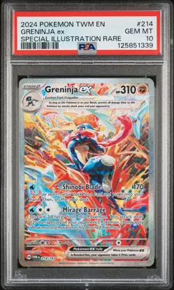 2024 POKEMON TWILIGHT MASQUERADE #214 GRENINJA ex ILLUSTRATION RARE PSA 10 - Image 1