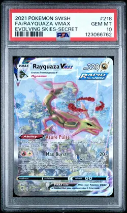 2021 POKEMON SWORD & SHIELD EVOLVING SKIES SECRET FULL ART/RAYQUAZA VMAX PSA 10 - Image 1