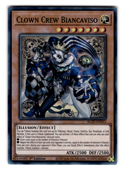YUGIOH CLOWN CREW BIANCAVISO SUPER RARE NM BLZD-EN015 - Image 1