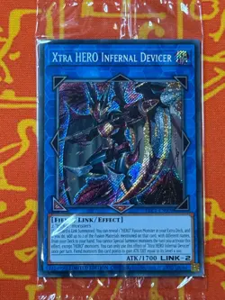 YUGIOH XTRA HERO INFERNAL DEVICER SECRET RARE SEALED BLC1-EN009 - Image 1