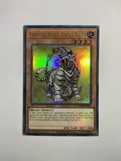 YuGiOh Crystal Beast Topaz Tiger BLCR-EN050 Ultra Rare 1st Edition - Image 1