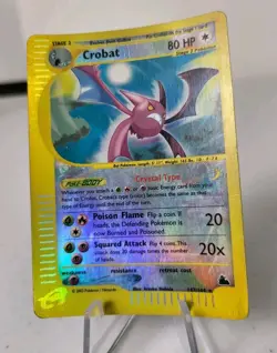 Crobat CRYSTAL 147/144 - Skyridge Set *DMG* Reverse Holo Pokemon Card - Image 2