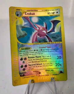 Crobat CRYSTAL 147/144 - Skyridge Set *DMG* Reverse Holo Pokemon Card - Image 3