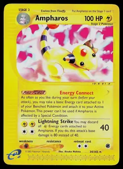 Pokemon Card - Ampharos Expedition Base Set 34/165 Rare - Image 1