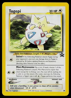 Pokemon Card - Togepi Wotc Black Star Promo 30 Promo - Image 1