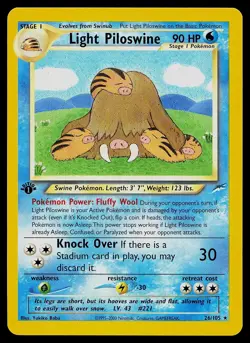Pokemon Card - Light Piloswine Neo Destiny 26/105 1st Edition Rare - Image 1