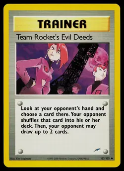 Pokemon Card - Team Rocket's Evil Deeds Neo Destiny 103/105 Uncommon - Image 1