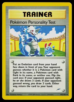 Pokemon Card - Pokemon Personality Test Neo Destiny 102/105 Uncommon - Image 1