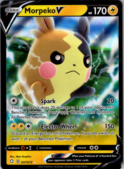 Morpeko V - 037/072 - Pokemon Shining Fates Sword & Shield Ultra Rare Card NM - Image 1
