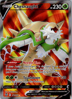 Chesnaught V - 171/195 - Pokemon Silver Tempest Sword & Shield Full Art Card NM - Image 1