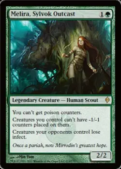 Moderate Play, English MTG Regular Melira, Sylvok Outcast New Phyrexia Magic the - Image 1