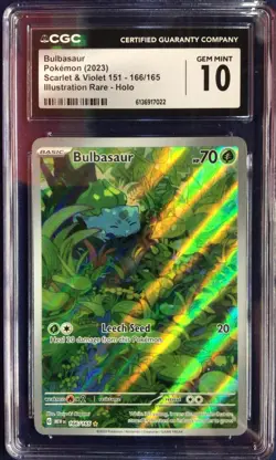 Pokemon TCG Bulbasaur Scarlet & Violet 151 Illustration Rare 166/165 CGC 10 - Image 1