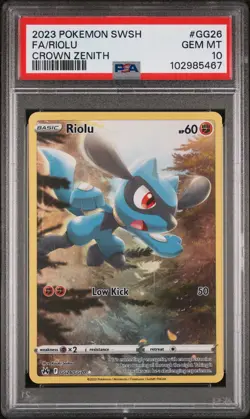 2023 POKEMON SWORD AND SHIELD CROWN ZENITH #GG26 FA/RIOLU CROWN ZENITH PSA 10 - Image 1