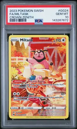 2023 POKEMON SWORD & SHIELD CROWN ZENITH #GG24 FULL ART/MILTANK PSA 10 - Image 1