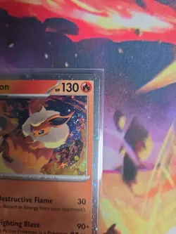 Pokemon - Prismatic Evolutions Cosmos Holo Flareon 013/131 NM SWIRL - Image 4