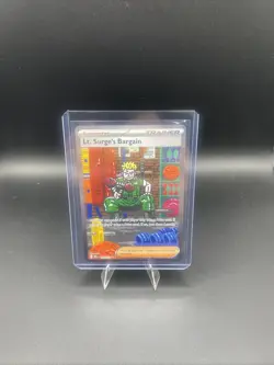 Pokemon TCG Lt. Surges Bargain Trainer Full Art 185/132 Mega Evolutions SIR - Image 1
