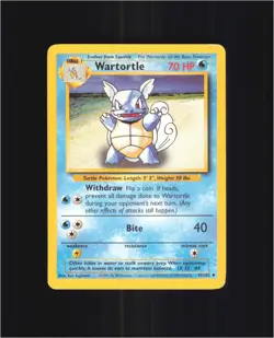 Wartortle 42/102 Uncommon Base Set Unlimited Pokemon Moderately Played - Image 1