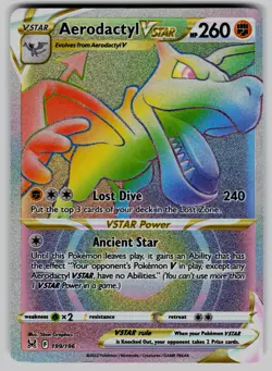 Aerodactyl VSTAR 199/196 Rainbow Rare Lost Origin Pokemon Near Mint - Image 1