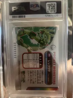 2005 Pokemon Carddass Advanced Generation Zukan Rayquaza #388 Rainbow PSA 8 NM-M - Image 2