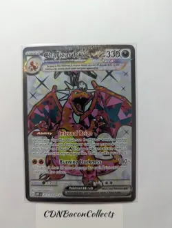 Pokemon TCG Charizard Ex 215/197 SV03: Obsidian Flames Full Art Holo Rare NM - Image 1