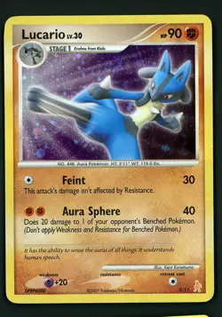 Lucario MP 3/11 🌀 SWIRL - Holo Trainer Kit: Manaphy & Lucario 🏝 Pokemon 2007 - Image 1
