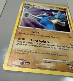 Lucario MP 3/11 🌀 SWIRL - Holo Trainer Kit: Manaphy & Lucario 🏝 Pokemon 2007 - Image 3