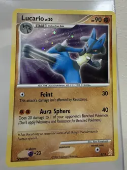 Lucario MP 3/11 🌀 SWIRL - Holo Trainer Kit: Manaphy & Lucario 🏝 Pokemon 2007 - Image 4
