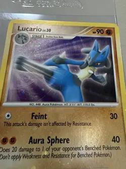 Lucario MP 3/11 🌀 SWIRL - Holo Trainer Kit: Manaphy & Lucario 🏝 Pokemon 2007 - Image 5