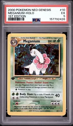 2000 POKEMON NEO GENESIS #10 MEGANIUM-HOLO 1ST EDITION PSA 5 - Image 1