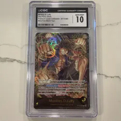 2024 ONE PIECE PREMIUM CARD COLLECTION LEADER COLLECTION MONKEY D. LUFFY CGC 10 - Image 1