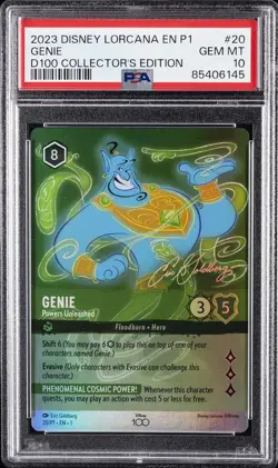 2023 DISNEY LORCANA EN P1-PROMO #20 GENIE - POWERS UNLEASHED PSA 10 - Image 1