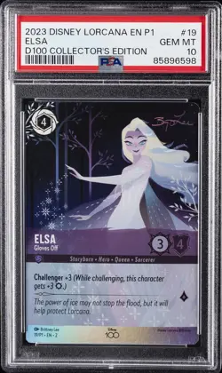 2023 DISNEY LORCANA EN P1-PROMO #19 ELSA - GLOVES OFF PSA 10 - Image 1