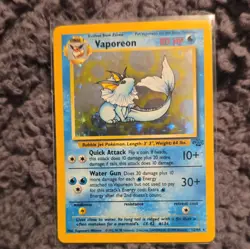 Pokemon Vaporeon Jungle Holo Rare 12/64 English 80 HP 1999 Card - Image 1