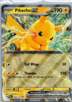 PIKACHU EX 028/131 DOUBLE RARE PRISMATIC EVOLUTIONS POKEMON NM - Image 1
