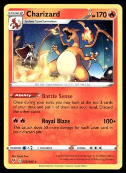 Charizard 025/185 Rare Vivid Voltage Pokemon Near Mint - Image 1