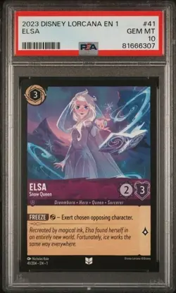 2023 Disney Lorcana TCG Elsa Snow Queen Non Foil Uncommon PSA 10 #41 WDW Pop 19 - Image 1