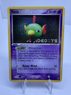 Pokemon Natu EX Deoxys Card 2005 Nintendo 50 HP Basic Holo TCG #66/107 - LP - Image 1