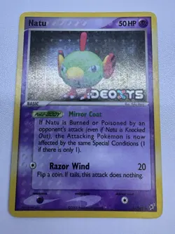 Pokemon Natu EX Deoxys Card 2005 Nintendo 50 HP Basic Holo TCG #66/107 - LP - Image 3