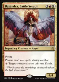 MTG Basandra, Battle Seraph, Commander Anthology, Damaged, English - Image 1
