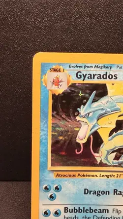 Pokemon Gyarados TCG Base Set Holo Card 6/102 Unlimited Rare HP Creased Vintage - Image 2