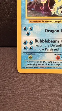 Pokemon Gyarados TCG Base Set Holo Card 6/102 Unlimited Rare HP Creased Vintage - Image 5