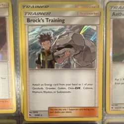 Pokemon Brock's Training 55/68 Hidden Fates Trainer Uncommon Regular English - Image 1